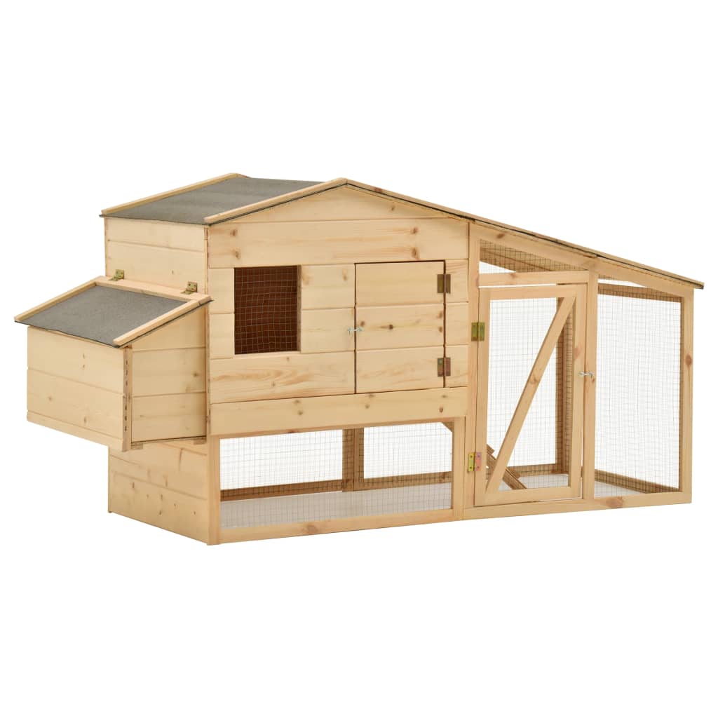 NNEVL Chicken Cage Solid Pine Wood 178x67x92 cm