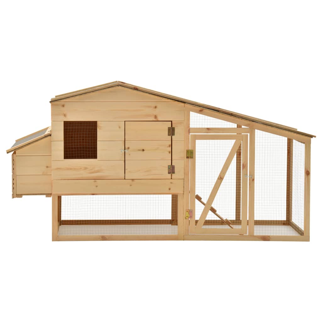 NNEVL Chicken Cage Solid Pine Wood 178x67x92 cm