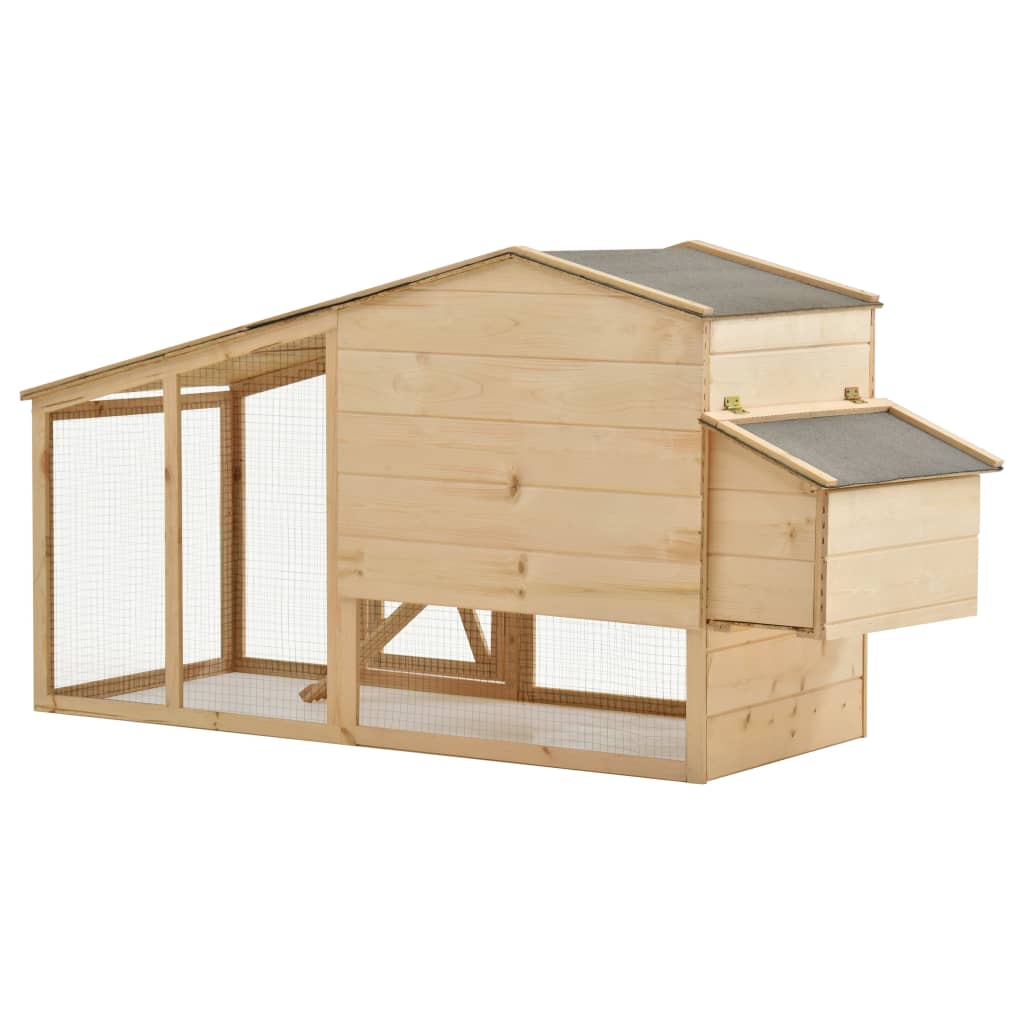 NNEVL Chicken Cage Solid Pine Wood 178x67x92 cm