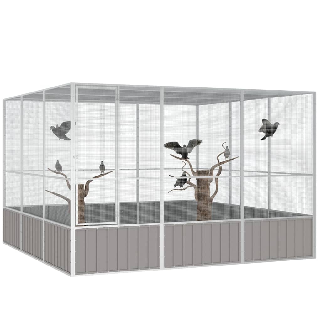 NNEVL Bird Cage Grey 302.5x324.5x211.5 cm Galvanised Steel
