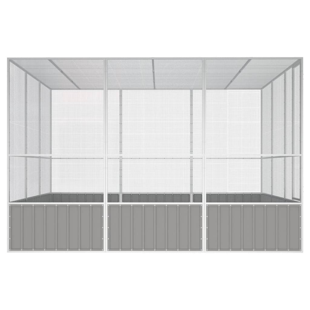 NNEVL Bird Cage Grey 302.5x324.5x211.5 cm Galvanised Steel
