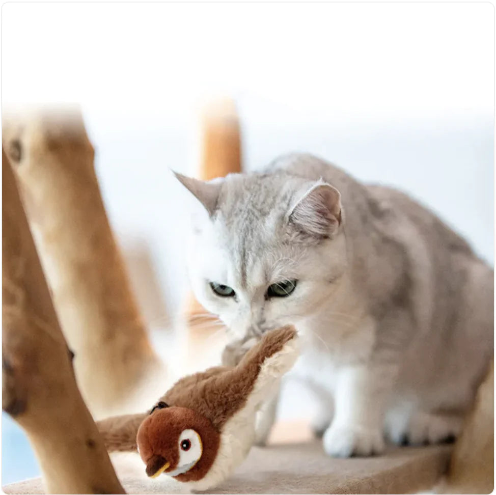 Interaktives Plüschtier – Springender Fisch oder flatternder Vogel mit Geräuschen und Bewegungen